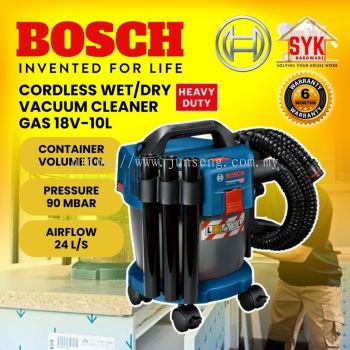 SYK Bosch GAS 18V-10L GAS18V-10L Cordless Wet & Dry Vacuum Cleaner Extractor Pembersih Vakum Basah & Kering - 06019C63K0