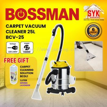 SYK Bossman BCV25 BCV-25 BCV 25 Carpet Wet and Dry Vacuum Cleaner Multipurpose Vacuum Home Appliances Mesin Vacum 25L