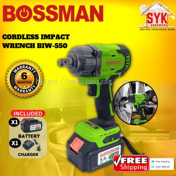 SYK Bossman BIW550 Cordless Impact Wrench Brushless Motor Machine Battery Power Tools Mesin Impact Bateri