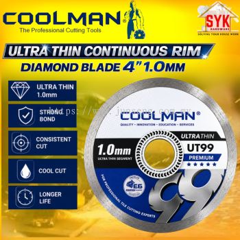 SYK Coolman UT99 Ultra Thin Continuous Rim Diamond Blade 4"1.0MM Diamond Cutting Disc Bilah Berlian Ultra Nipis �и�Ƭ