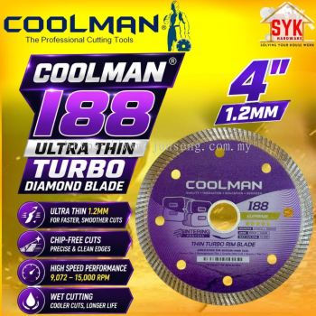 SYK Coolman 188 Ultra Thin Turbo Diamond Blade 4'' 1.2 MM Diamond Saw Blade Tile Ceramic Granite Cutting Cutter Disc