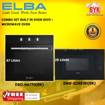 SYK Free Shipping Elba EBO-N6770(BK) EMO-Q2881BI(BK) Divo Built In Oven Electric Microwave Oven Dapur