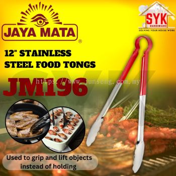 SYK Jaya Mata JM196 12 Inch Stainless Steel Food Tong Kitchen Tools Kitchenware BBQ Tools Penyepit Pengepit Makanan
