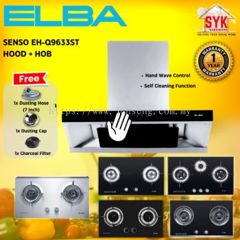 SYK ELBA SENSO EH-Q9633ST(SS) Kitchen Hood Cooker Hood and Hob Set Hood Dapur Gas Stove Cooker FREE GIFT