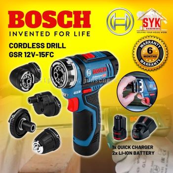 SYK Bosch GSR12V-15FC Cordless Drill Battery Screwdriver Mesin Drill Gerudi Skru Drill Bateri Bosch - 06019F60L0