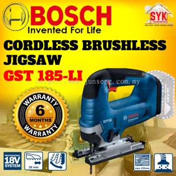 SYK Bosch GST185-LI GST 185-LI 18V Cordless Brushless Jigsaw Woodworking Jig Saw Mesin Gergaji Potong Kayu 06015B30L3