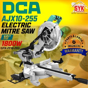 SYK DCA  AJX10-255 Electric Mitre Saw 10" 1800W(J1X-FF10-255) Aluminium Cutting Machine Mitre Saw Sliding Pemotong Papan