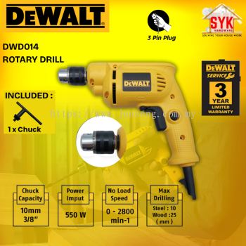 SYK Dewalt DWD014 Electric Rotary Drill Machine Drilling Wood Steel Mesin Elektrik Gerudi Drilling Kayu