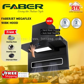 SYK Free Shipping Faberjet MEGAFLEX 90BK Cooking Cooker Hood Kitchen Penyedut Asap Dapur Masak Free Gift