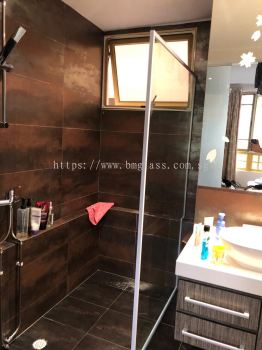 White Frame Lavatory Shower Screen