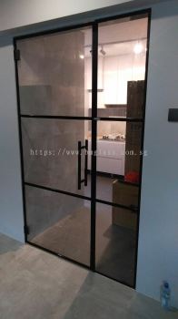 Premium Kitchen Glass Door with Elegant Lattice Design - Enhance Your Kitchen's Style and Functionality