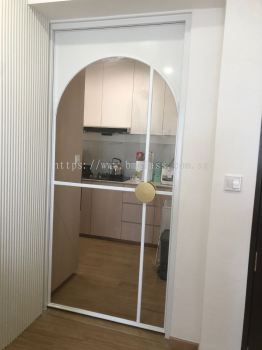 Stylish Kitchen Entrance Arched Glass Door | High-Quality and Durable