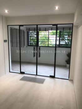 Elegant Balcony Black Frame Glass Door: Enhance Your Space with Style and Functionality