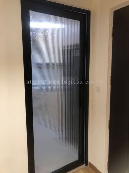 Premium Aluminum Door with Reeded Glass - Sleek Design and Enhanced Privacy