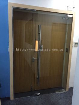 Office Swing Door with Elegant Glass Panel 