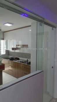 Kitchen Frameless Sliding Door