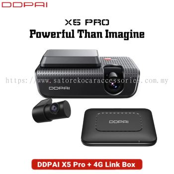 DDPAI X5Pro with 4G Link Box Front & Rear View DVR Dash Cam