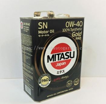 MJ-104. MITASU GOLD PAO SN 0W-40 100% Synthetic