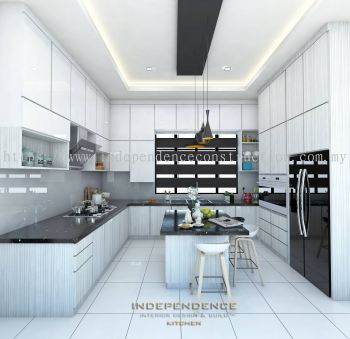 Luxurious White Theme Kitchen Area