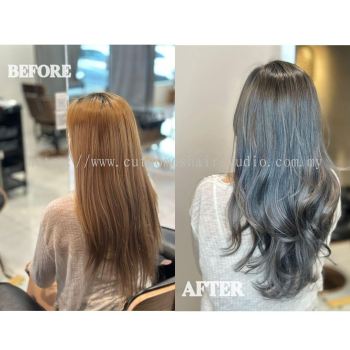 Woman Ash Blue Hair Colour