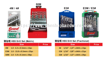 High Speed Steel(HSS) Drill Set - Metric & Fractional