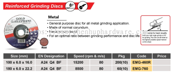 Reinforced Grinding Discs - Metal