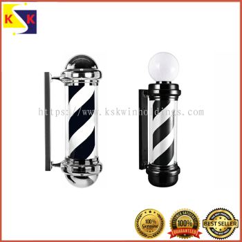 2M LED 1.Barber Shop Sign Pole Black White Stripe Design Rotating Salon Wall Hanging Light Lamp Beauty Salon