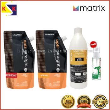 Original Matrix Opti Straight Hair Straightening Cream 500 ml & 1000 ml Neutralizer Combo Free Hair Serum