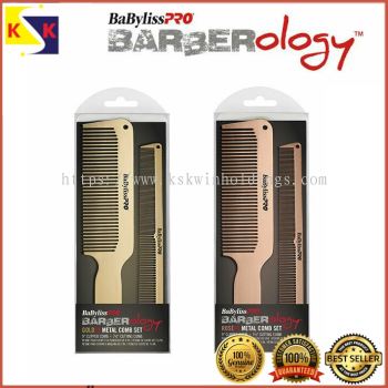 BaByliss Pro BARBERology ROSE GOLD/GOLD  FX Metal Comb Set (2 in 1)