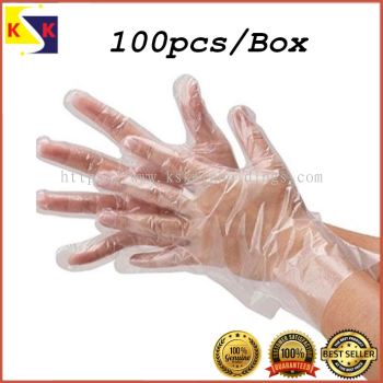 DISPOSABLE PLASTIC HAND GLOVE 100pcs Free  Size