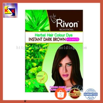 Rivon Herbal Hair Dye Instant Brown (1 Box / Single Pack)