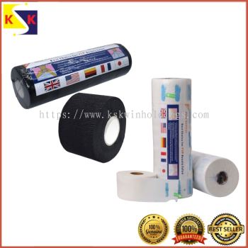 KSK Disposable Adhesive Neck Ruffle/ Neck Roll / Neck Paper White with Blue Adhesive Barber Salon Neck Tissue