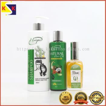 Unique Cosmetique Scalp Care Daily Shampoo 400ml / Tonic 90ml / Hair Oil 200ml