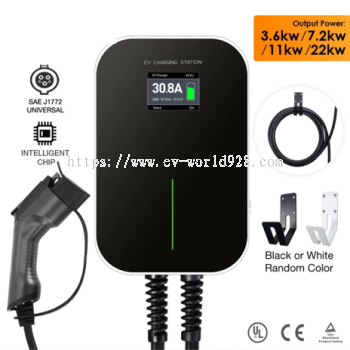 IP66 EV Charger（16A 32A 3.6kw 7.2kw 11kw 22kw）with 20ft SAE J1772 & IEC 62196-2 Plug