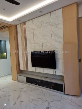 TV Console & Cabinet White Marble 