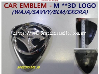 CAR EMBLEM - M **3D LOGO (WAJA/SAVVY/BLM/EXORA)