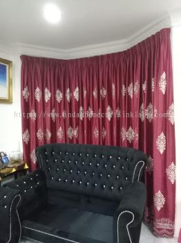 Langsir Kain Velvet Bidang 110" Roman Blind