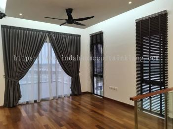 New Bungalow House Installation Curtain / Timber Wooden Venetian BLind