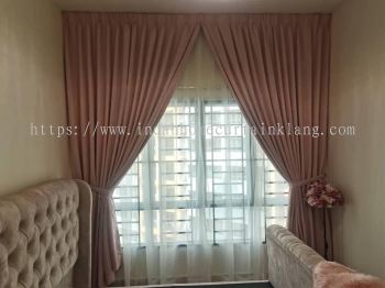 Installation Curtain with Red Flower (绣球）in OUG Parklane Service Apartment 👍