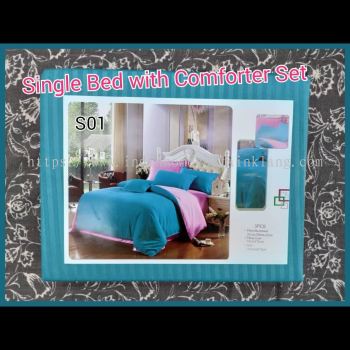 New Arrive Single Bed Sheet Cover with Comforter Set 3 In 1