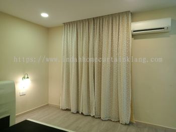 Done Installation with Colourfull Design Curtain with Sheer  / We are Professional Curtain Services Team