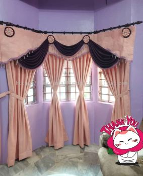 Thanks For Customer Support / Decor House Curtain Design for Wedding Party / Installation Wooden Rod with Railing 