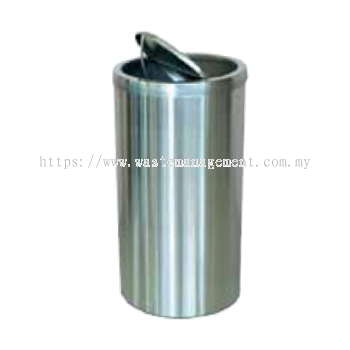 Stainless Steel Round Waste Disposal Bin with Flip Top - WDB 019SR