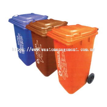 Outdoor Recycle Bin | Triple Trash Can - EF 009SR