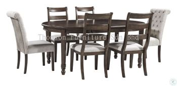 Adinton Extendable Dining Table + 6 Dining Chairs