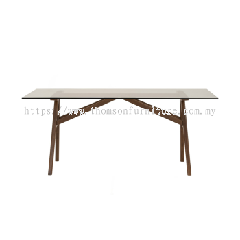 Koen 1.8M Dining Table, Tempered Glass Top