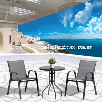 Aluminum Outdoor Set (1 Table + 2 Chairs)