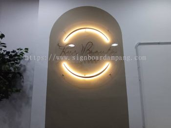 Kingdoms - Beauty - Acrylic poster frame - stainless steel cut out letters wiyh warm light - Ampang 