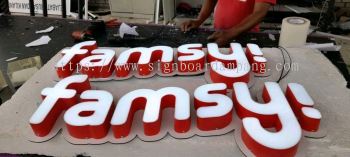 Famsy! - Indoor 3d led frontlit signage - Ampang 