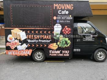 Moving Cafe Truck Box Lorry UV Sticker at Klang